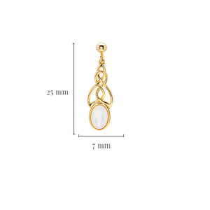 14KT Gold Vermeil Mother of Pearl Trinity Knot Earrings