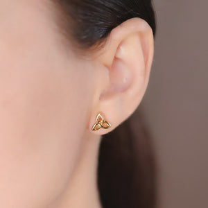 14KT Gold Vermeil Stud Trinity Knot Earrings