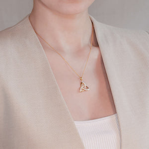 14KT Gold Vermeil Trinity Knot Pendant w/ White Cubic Zirconias