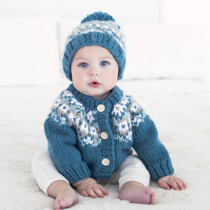Fairisle Cardigan Sweater - Slate
