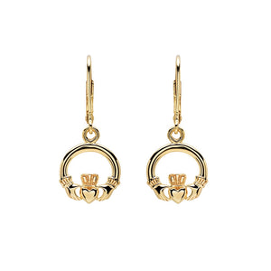 14KT Gold Vermeil Drop Claddagh Earrings