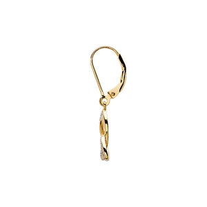 14KT Gold Vermeil Drop Trinity Knot Earrings Studded with White Cubic Zirconias