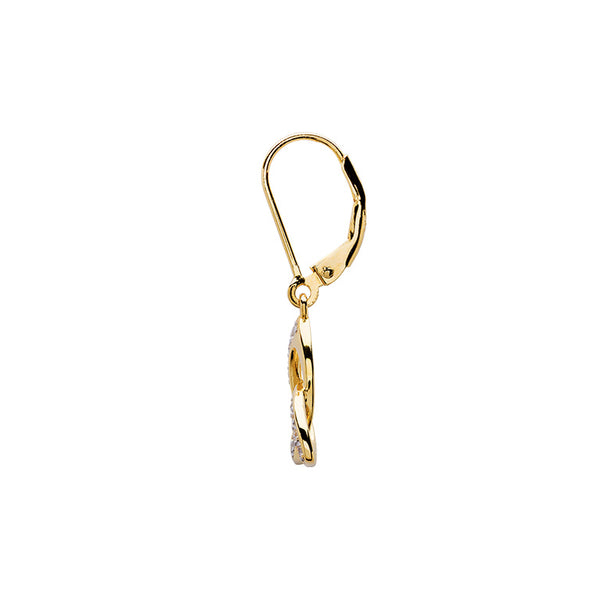 14KT Gold Vermeil Drop Trinity Knot Earrings Studded with White Cubic Zirconias