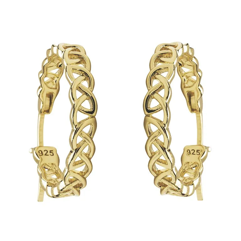 14kt Gold Vermeil Celtic Hoop Earrings – Small