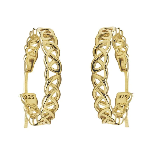 14kt Gold Vermeil Celtic Hoop Earrings – Small