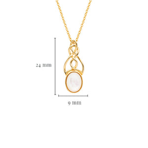 14KT Gold Vermeil Mother of Pearl Trinity Knot Necklace