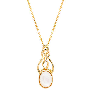 14KT Gold Vermeil Mother of Pearl Trinity Knot Necklace