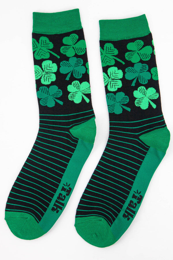 Men's Bamboo Shamrock & Four Leaf Clover Socks