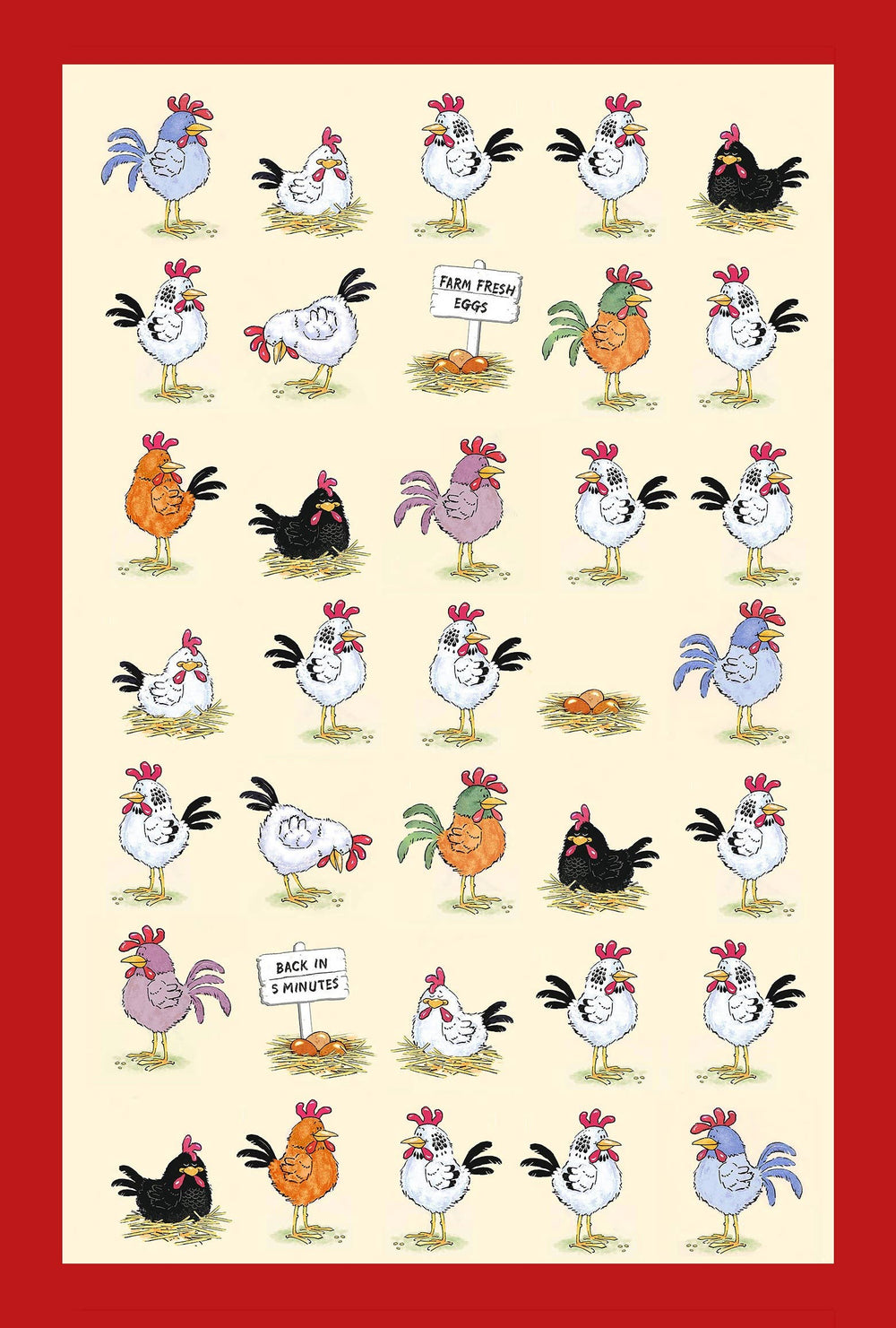 Chickens Cotton Tea Towel
