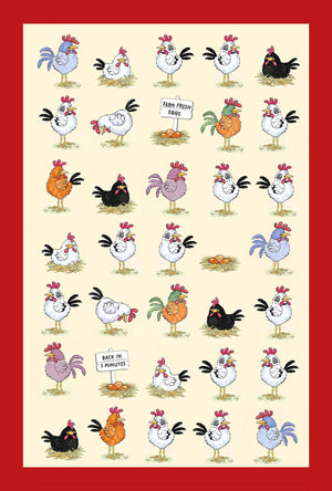 Chickens Cotton Tea Towel