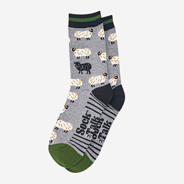 Men's Bamboo Socks - Grey Marl/Green, Black Sheep: UK 7-11 | EU 40.5 -46 | US 8-12