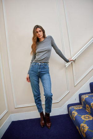 Jennifer Washable Merino Wool Sweater - Charcoal