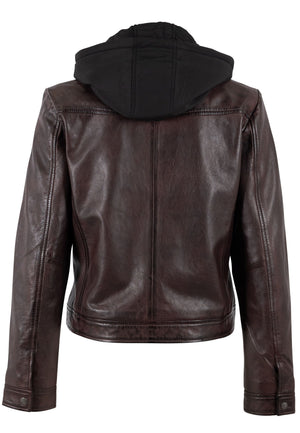 Avih RF Hooded Leather Jacket