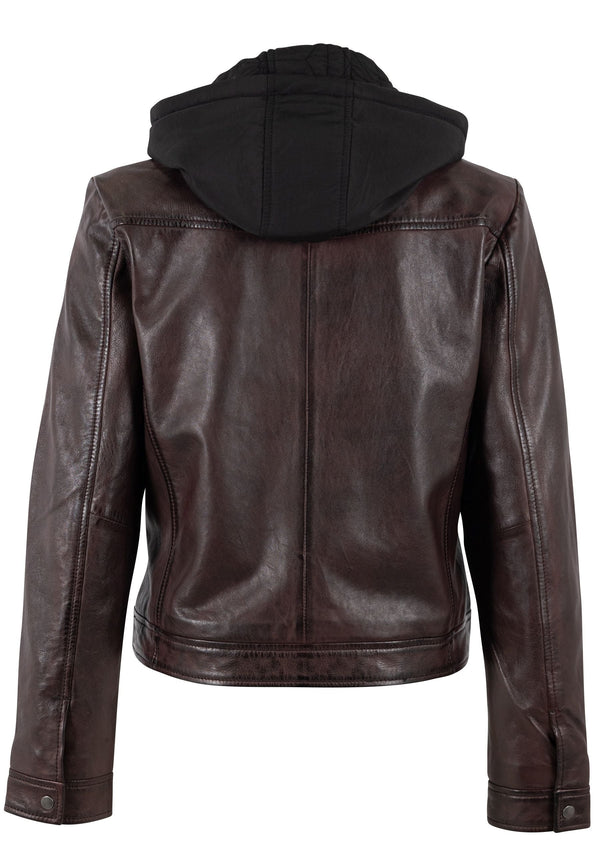 Avih RF Hooded Leather Jacket