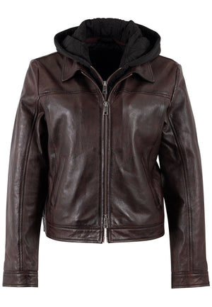 Avih RF Hooded Leather Jacket
