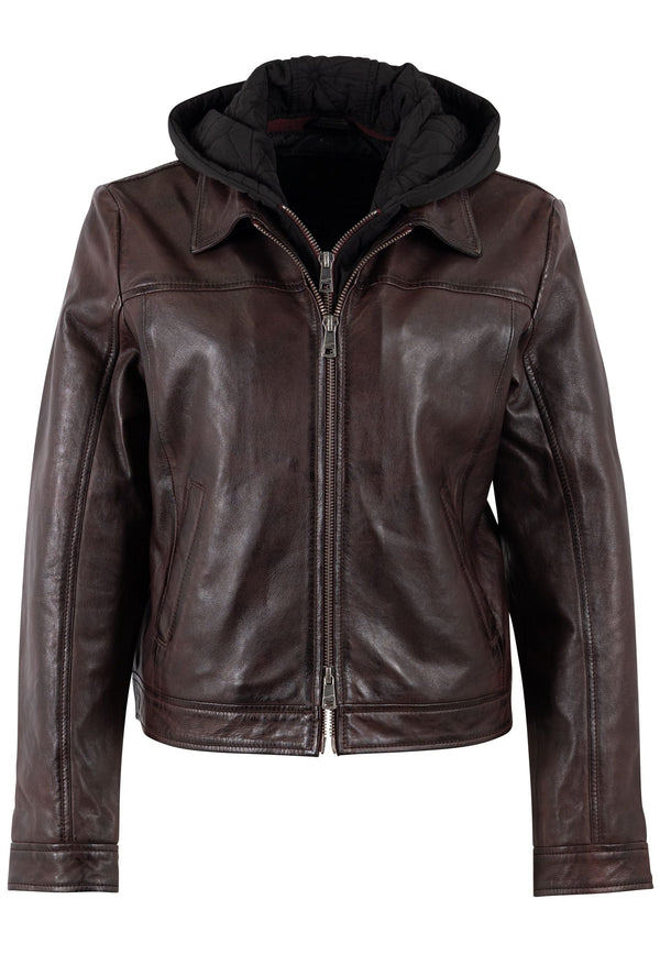 Avih RF Hooded Leather Jacket