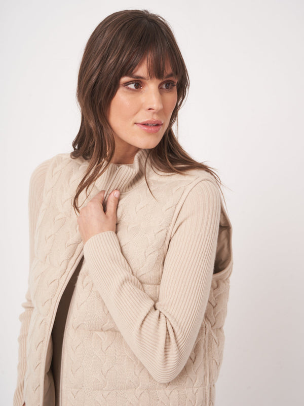 Reversible Cashmere Cable Vest