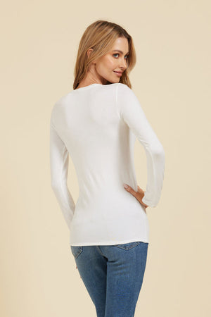 Soft Touch Long Sleeve Crew Neck - Blanc