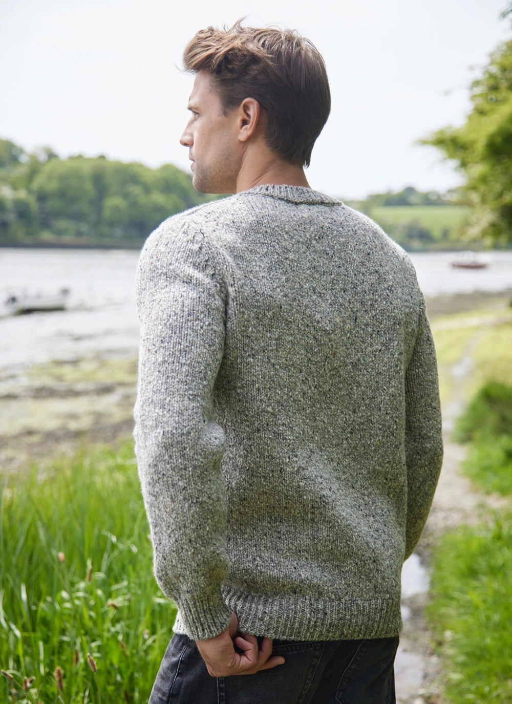 Donegal Wool Crew Neck Pullover