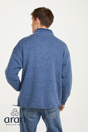 Farmleigh Lined Wool Mens Cardigan - Denim Blue