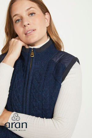 Castlehill Ladies Gilet with Fleece Collar - Night Shade Blue