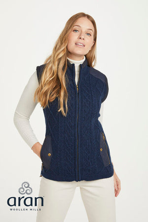 Castlehill Ladies Gilet with Fleece Collar - Night Shade Blue