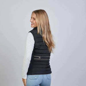 The Icon Perfect Fit Puffer Vest - Black & Khaki