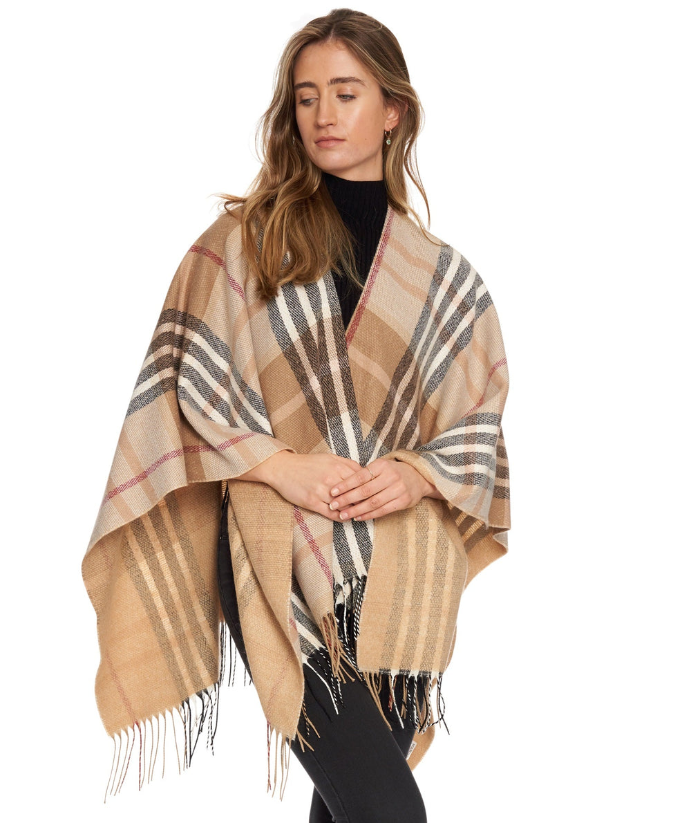 Celtic Shawl Plaid w/ Fringe - Camel