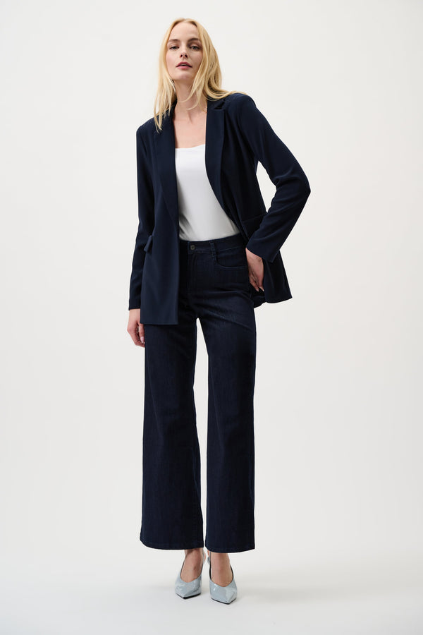 Goldie | Classic Wide-Leg Stretch Jeans - Dark Denim blue