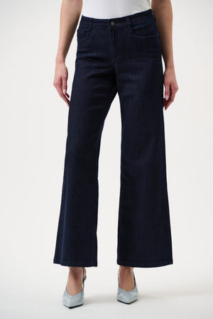 Goldie | Classic Wide-Leg Stretch Jeans - Dark Denim blue