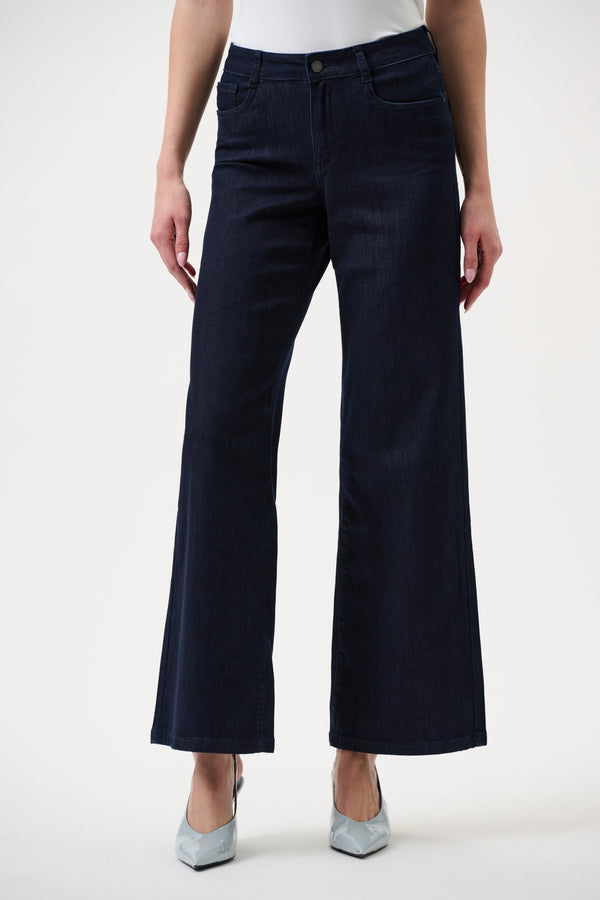 Goldie | Classic Wide-Leg Stretch Jeans - Dark Denim blue