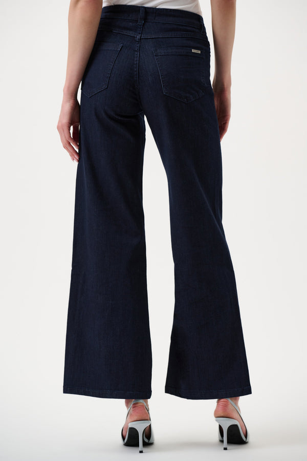 Goldie | Classic Wide-Leg Stretch Jeans - Dark Denim blue