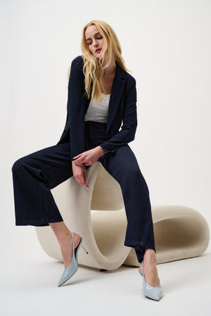 Goldie | Classic Wide-Leg Stretch Jeans - Dark Denim blue