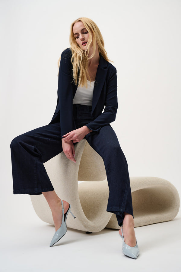 Goldie | Classic Wide-Leg Stretch Jeans - Dark Denim blue