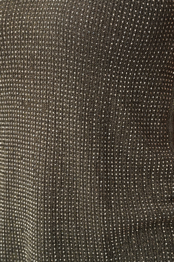Metallic Knitted Camisole w/ Rhinestones - Avocado
