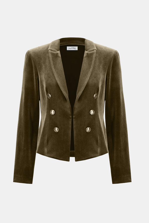 Velvet Blazer - Khaki