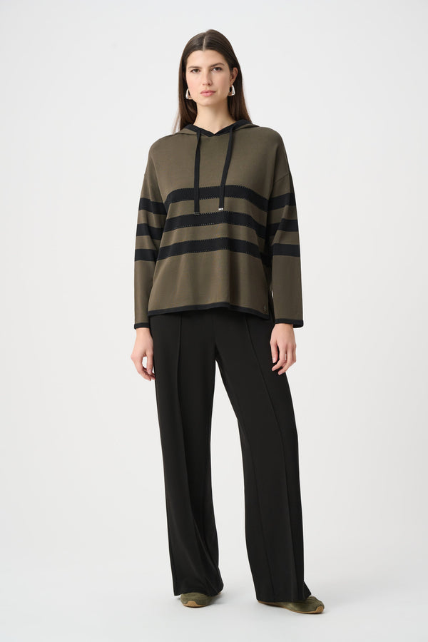 Knit Striped Hooded Sweater w/ Sparkle