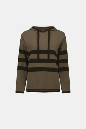 Knit Striped Hooded Sweater w/ Sparkle