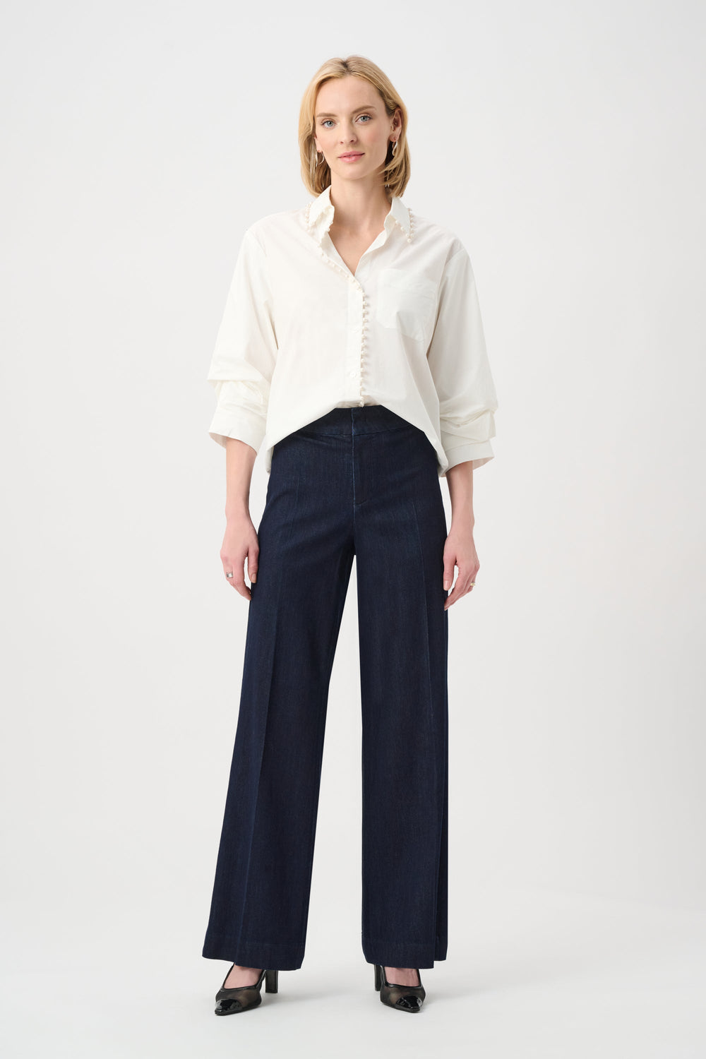 Chloe | Stretch Denim High-Rise Wide Leg Jeans