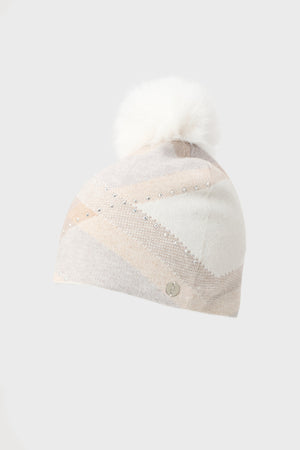 Argyle Rhinestone Pompom Hat