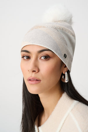 Argyle Rhinestone Pompom Hat