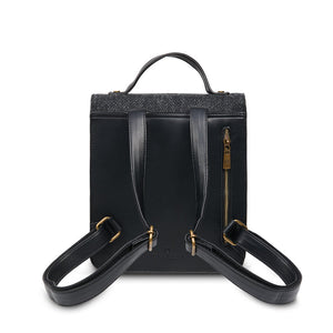The Calton Backpack - Black Herringbone