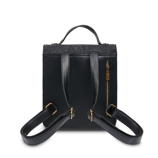 The Calton Backpack - Black Herringbone