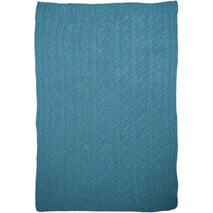 Silver Strand Supersoft Aran Cable Throw - Irish Sea