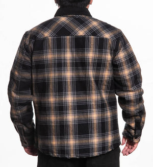 Vortex Quilted Flannel Jacket: BLACK / L