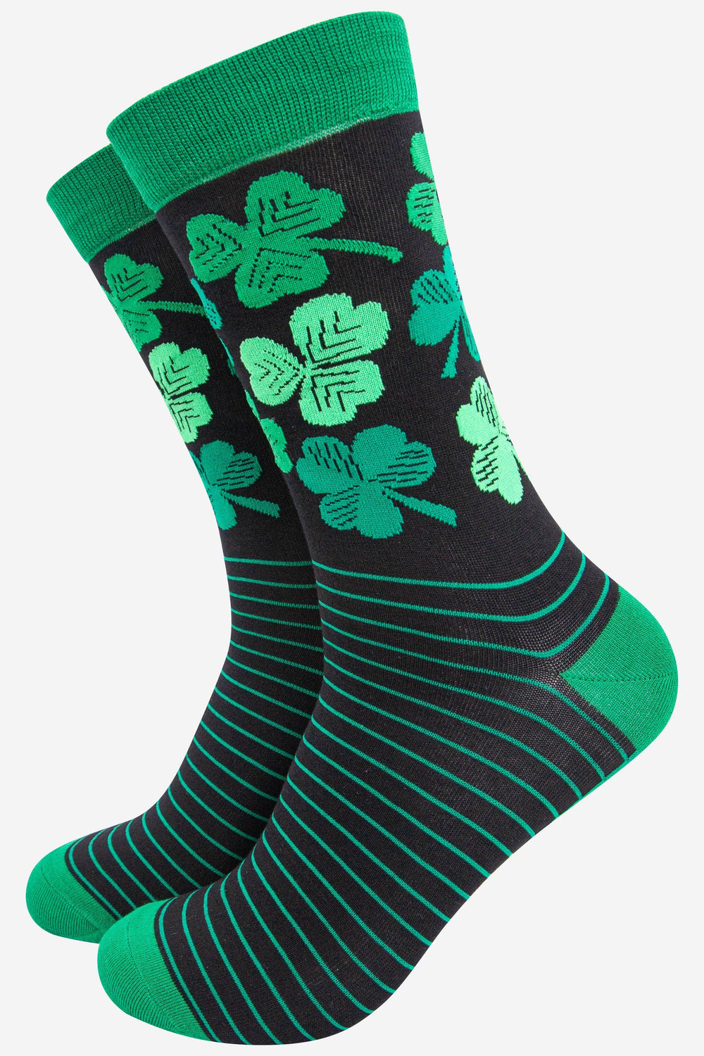 Men's Bamboo Shamrock & Four Leaf Clover Socks