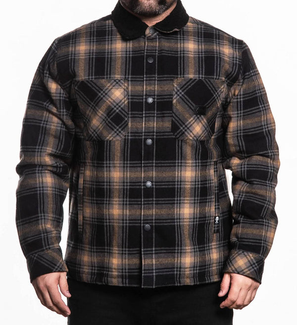 Vortex Quilted Flannel Jacket: BLACK / L