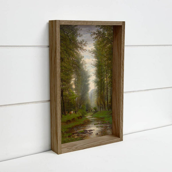Brooke in the Forest - Cabin Canvas Art - Wood Framed Art: 12x18" Medium Canvas Art with Thick Wood Frame