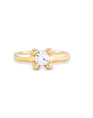 Cosmos Gold Ring - White Crystal 15