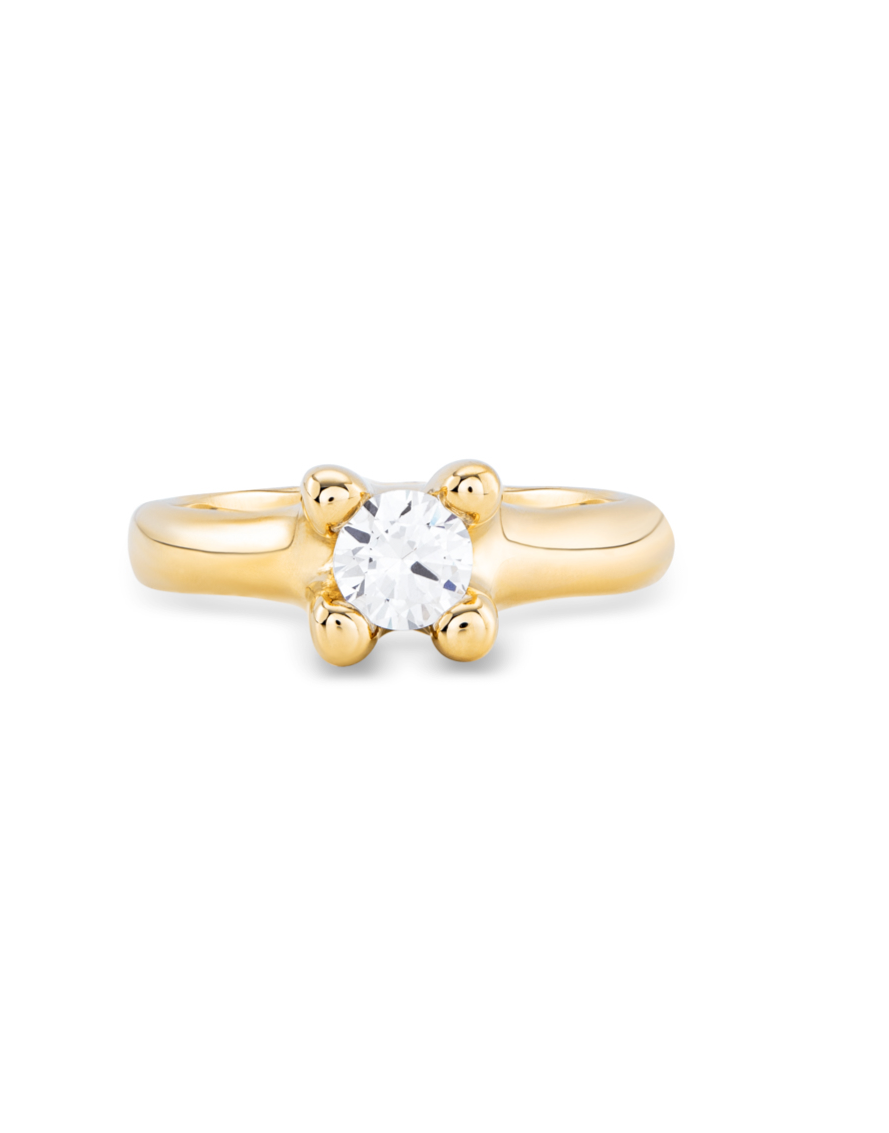 Cosmos Gold Ring - White Crystal 15